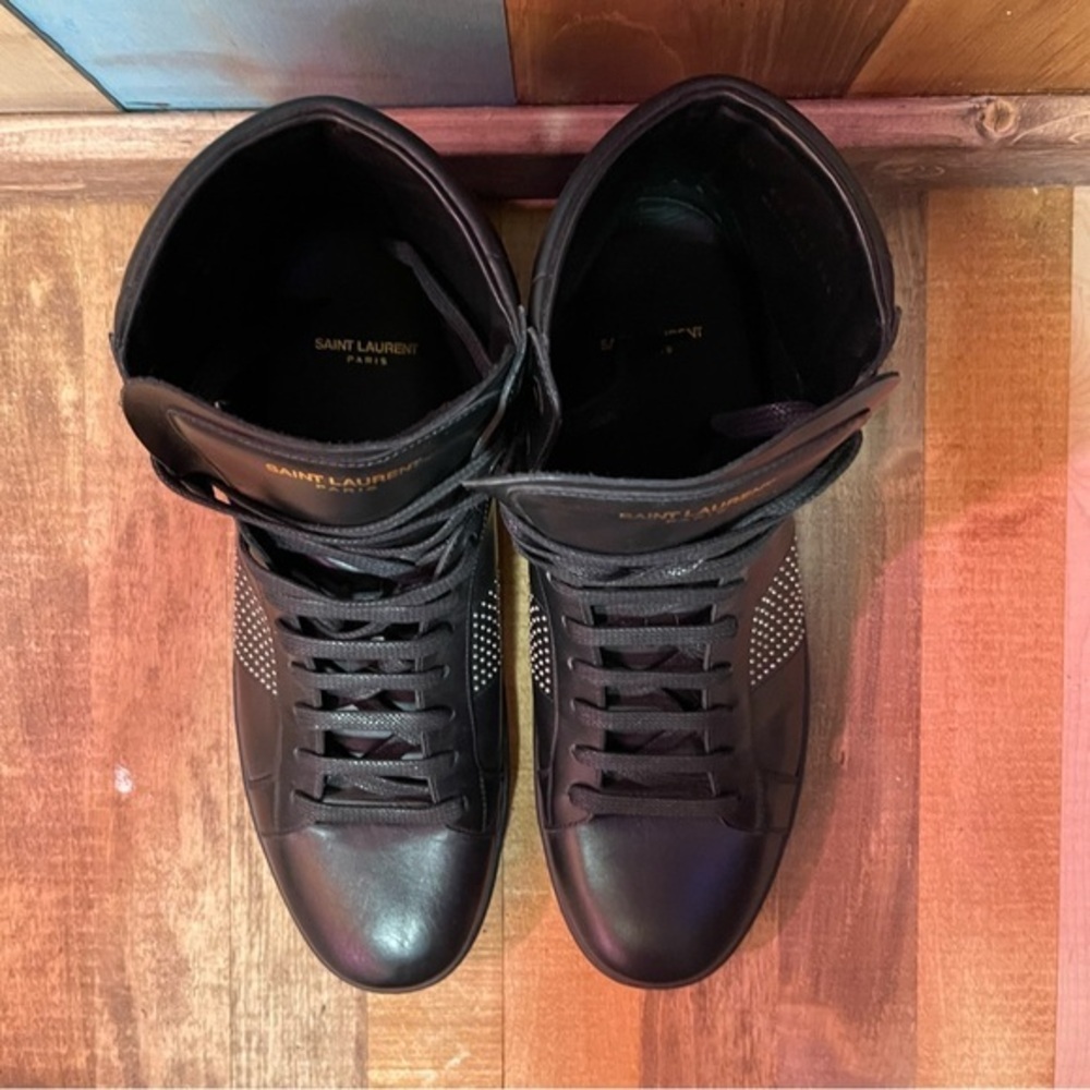 Ysl Saint Laurent Paris 14Aw High- Sneakers Size 10.5 US - EUC🔥EUC🔥 Authentic​ - Picture 4 of 13
